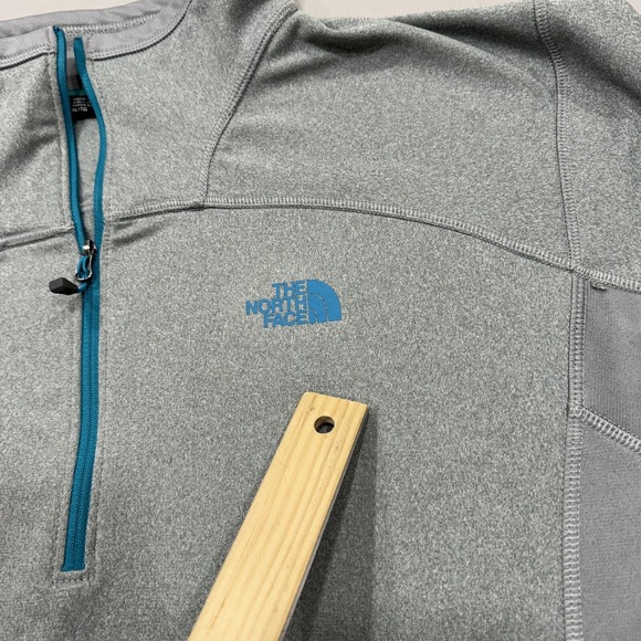 The North Face Sweatshirt Mens XL Gray Blue Long Sleeve 1/4 Zip Pull Over Logo - Picture 9 of 9